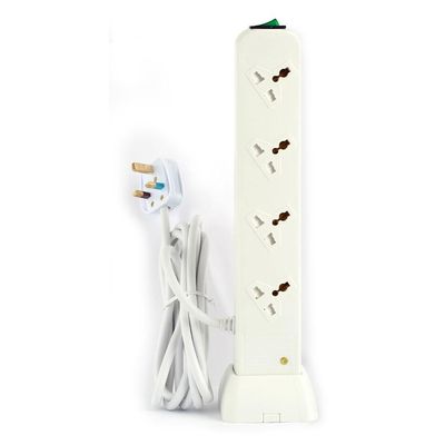 Terminator 8G Universal Vertical/Horizontal  Power Extension Socket With2USB2000mA&2Switches1.25mm2Cable13APlug