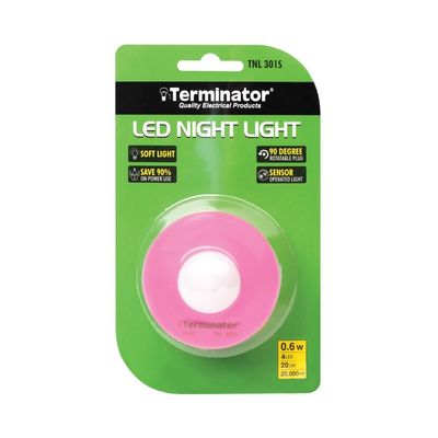 Terminator Terminator LED Night Light Sensor Operated 13A 110-220V Soft Light for Bedroom,Kitchen, Hallway, Stairs TNL301S (Rose)