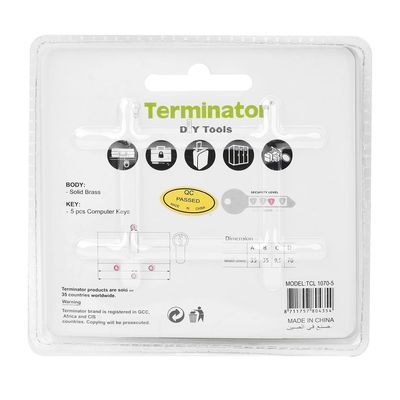 Terminator Cylinder Door Lock with 5keys (35X35X35SB)