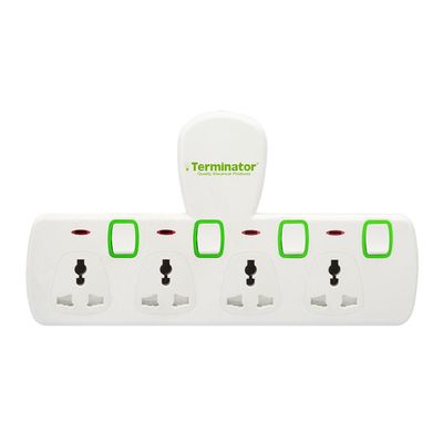 Terminator 4 Way Universal T-Socket Multi Adaptor With Individual Switches & Indicators 13A
