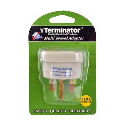 Terminator Travel Adaptor with 3 Pin UK Plug