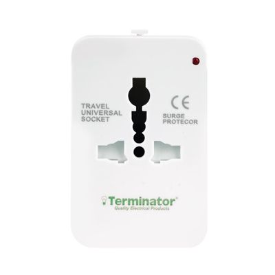 Terminator Multi Pin Travel Adaptor With Universal Socket & 2 USB 2.1A