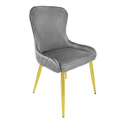 Maple Home Dining Chair Velvet Armless Curved High Backrest Metal Legs Weaved Living Room Kitchen Restaurant Saloon Furniture