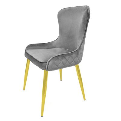 Maple Home Dining Chair Velvet Armless Curved High Backrest Metal Legs Weaved Living Room Kitchen Restaurant Saloon Furniture