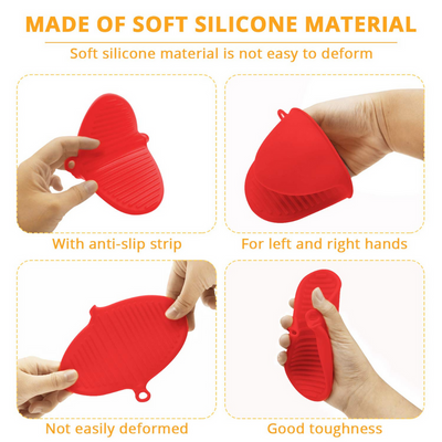 Silicone Oven Mittens Set of 2 Red