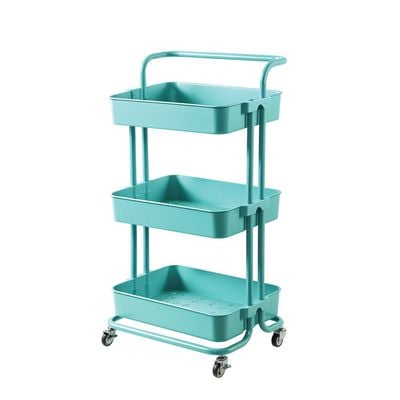 3 Layer Metal Rack on Wheels Green