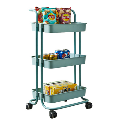 3 Layer Metal Rack on Wheels Green