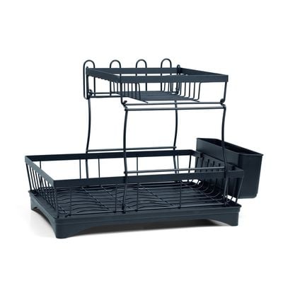 2 Tier Kitchen Dish Rack with Drainboard