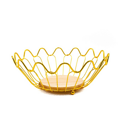 Golden Wired Fruit Basket