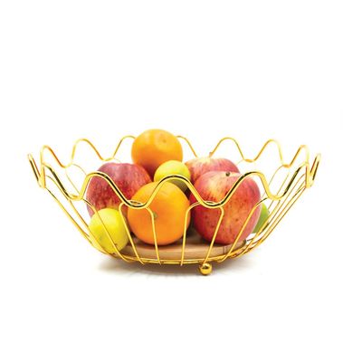 Golden Wired Fruit Basket