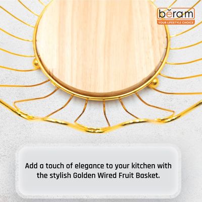 Golden Wired Fruit Basket