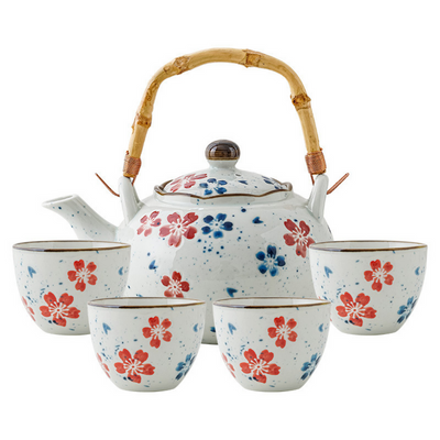 Multicolour Ceramic Tea Pot Set