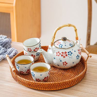 Multicolour Ceramic Tea Pot Set