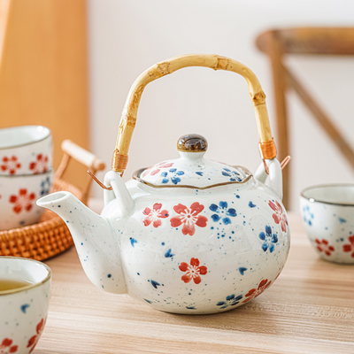 Multicolour Ceramic Tea Pot Set