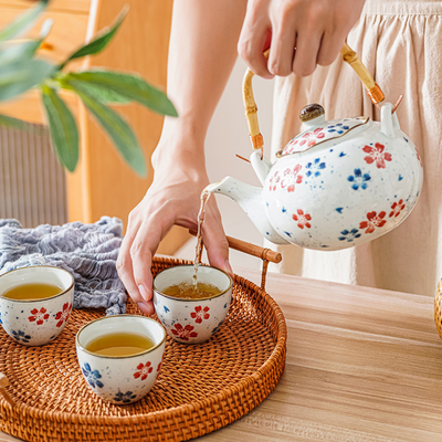 Multicolour Ceramic Tea Pot Set