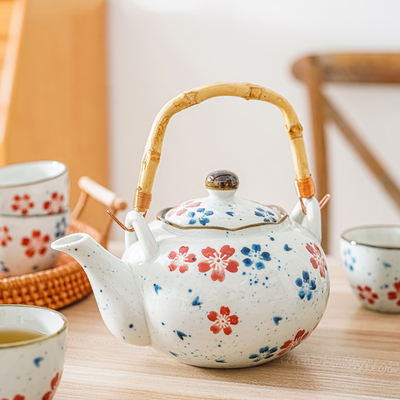 Multicolour Ceramic Tea Pot Set