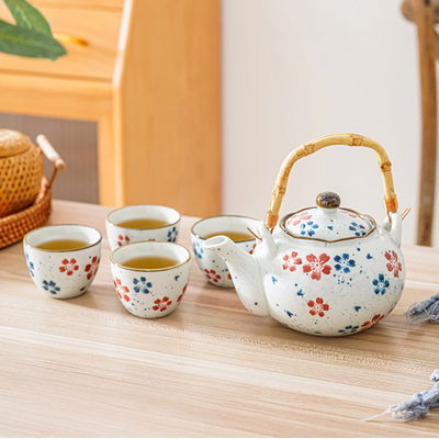 Multicolour Ceramic Tea Pot Set