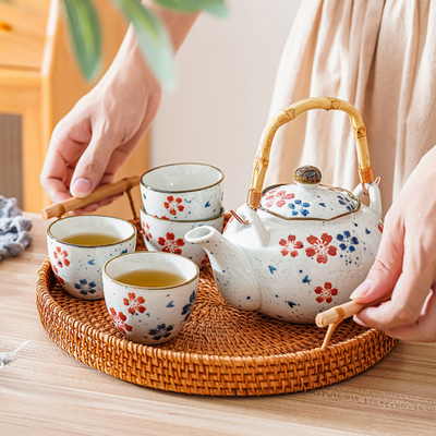 Multicolour Ceramic Tea Pot Set