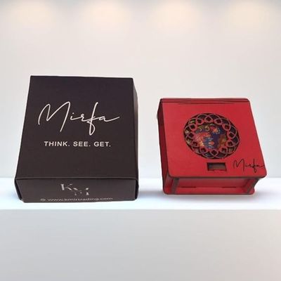 Mirfa Scented Candle In Wood Crafted Box - Rose Ambiance - Small