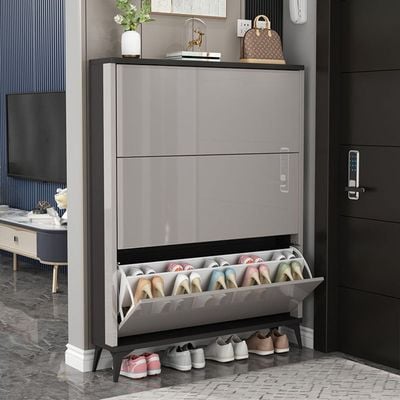 Modern Multi-Tier Shoe - Shoes Cabinet Organizer -Grey