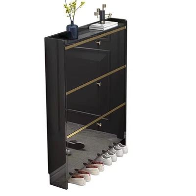 Modern Style Shoes Cabinet - Glossy Finish -Black