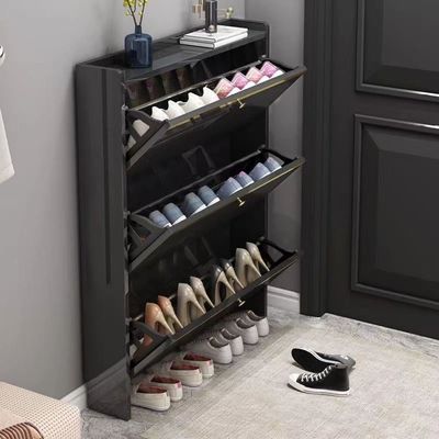 Modern Style Shoes Cabinet - Glossy Finish -Black