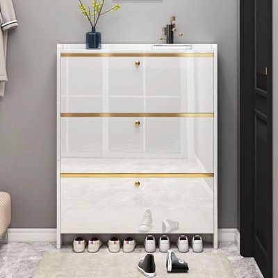 Modern Style Shoes Cabinet - Glossy Finish -White