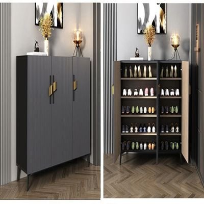 Shoes Cabinet Suits Any Place at Home -Durable Design -Grey