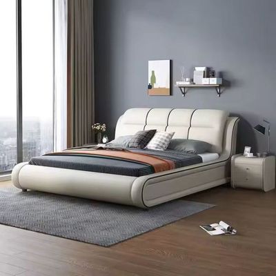 Modern Leather Bed -king Size 180x200CM - Off White