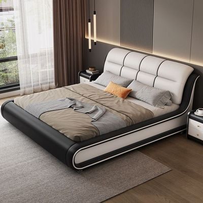 Modern Leather Bed -king Size 180x200CM - Black