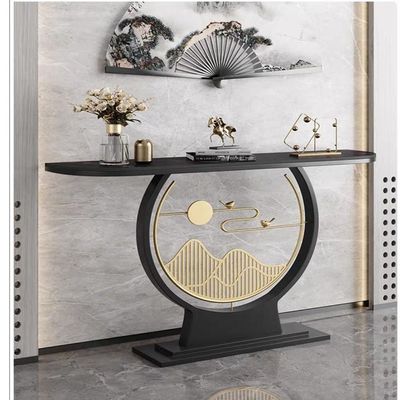 Console Table - Black With Golden Color in Middle -120cm - Black