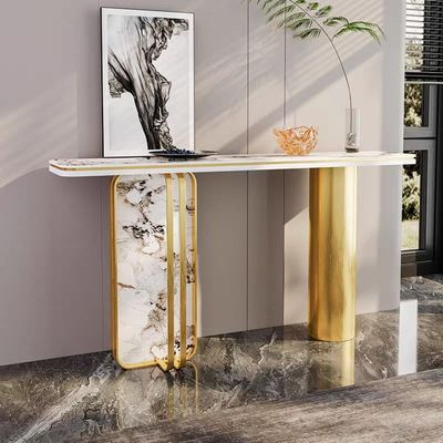 Console Table  - 140cm -Golden with White