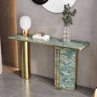 Console Table  - 140cm -Golden with Brown