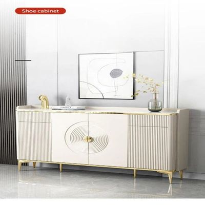 Console Table - Wood with Marble Top -140cm -White