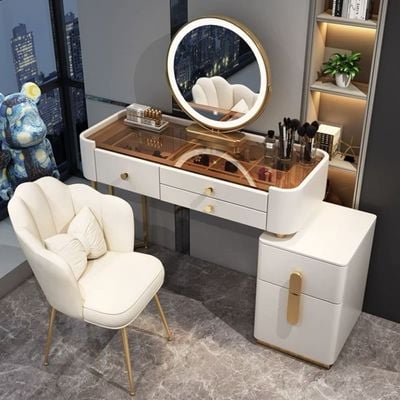 Vanity Table - Durable Beauty Dresser With Led Mirror 120cm White