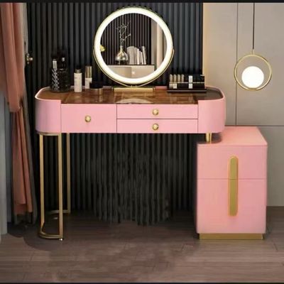 Vanity Table - Durable Beauty Dresser With Led Mirror 120cm Pink