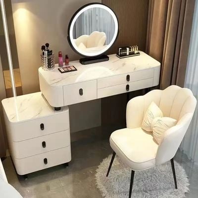 Vanity Table - Calm Beauty Dressing Table Marble Top 120cm White