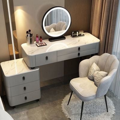 Vanity Table - Calm Beauty Dressing Table Marble Top 120cm grey