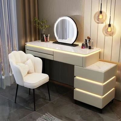 Vanity Table - Lonely Swan Dressing Table -Led Light 120cm Beige