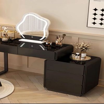 Vanity Table - Black Swan Dressing Table -Led Light 120cm Black