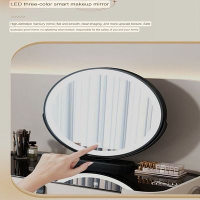 Dresser - Smart Vanity Table Wireless Charger Modern Mirror With Stool 120cm White