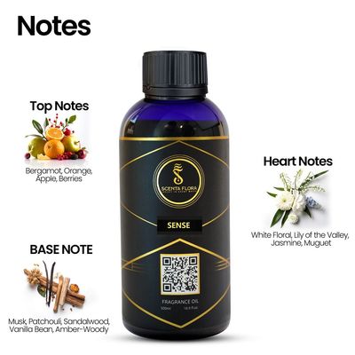 SENSE - Aroma Oil for Scent Diffusers 500ml | A Vibrant Fusion of Citrus, Fruits, Florals, and Warm Notes for Homes, Hotels, and Offices | Aroma Oil for a Refreshing Atmosphere