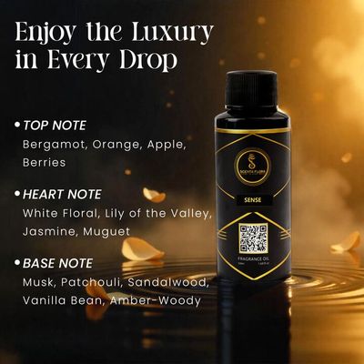 SENSE - Aroma Oil for Scent Diffusers 50ml | A Vibrant Fusion of Citrus, Fruits, Florals, and Warm Notes for Homes, Hotels, and Offices | Aroma Oil for a Refreshing Atmosphere