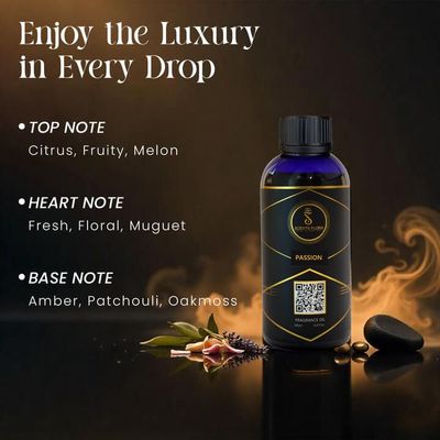 PASSION - Aroma Oil for Scent Diffusers 500ml | A Vibrant Fusion of Citrus, Florals, and Earthy Notes for Homes, Hotels, and Offices | Elevate Any Space with Warmth