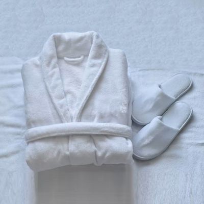 MAXQON Bathrobe (Unisex) - 100% Cotton Terry Highly Absorbent Super Soft Bathrobes For Women & Men- Adult Size, Color White