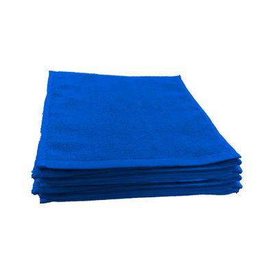 MAXQON Pack Of 10 - Face Towel - 100% Cotton Small Size (30x30cm) Highly Absorbent And Super Durable, Color Blue