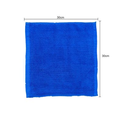 MAXQON Pack Of 10 - Face Towel - 100% Cotton Small Size (30x30cm) Highly Absorbent And Super Durable, Color Blue