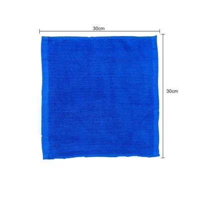 MAXQON Pack Of 10 - Face Towel - 100% Cotton Small Size (30x30cm) Highly Absorbent And Super Durable, Color Blue
