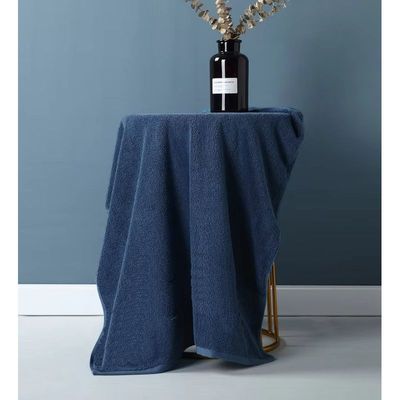 MAXQON Bath Towel - 100% Cotton 600 GSM Large Size (70x140cm) Highly Absorbent And Super Durable, Color Dark Blue