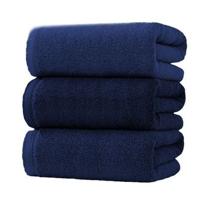 MAXQON Bath Towel - 100% Cotton 600 GSM Large Size (70x140cm) Highly Absorbent And Super Durable, Color Dark Blue